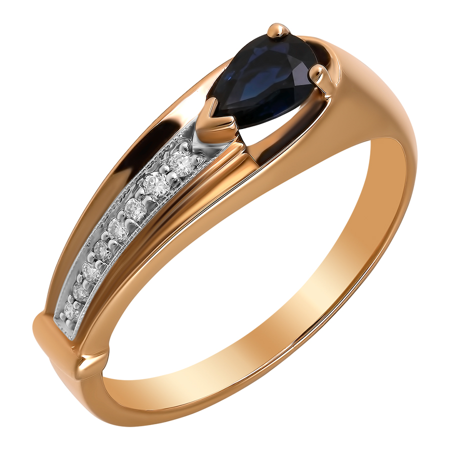 Кольцо, золото, сапфир, 1667084М